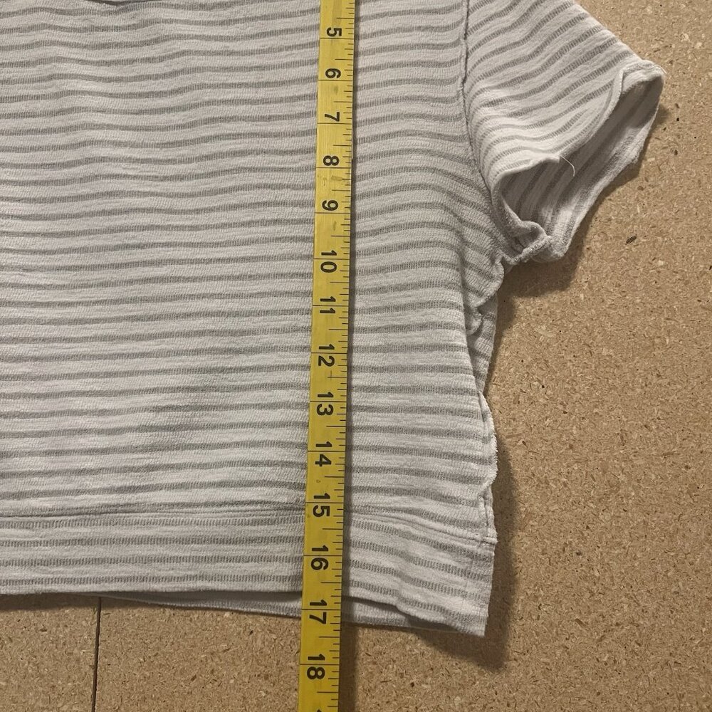 FREE PEOPLE We The Free Top Cropped Size Medium Sabrina Striped Terry Casual - Picture 7 of 10